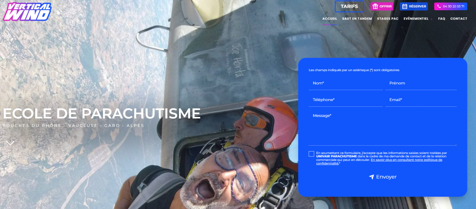 Saut en parachute avec vue sur la Méditerranée – Montpellier Vertical Wind